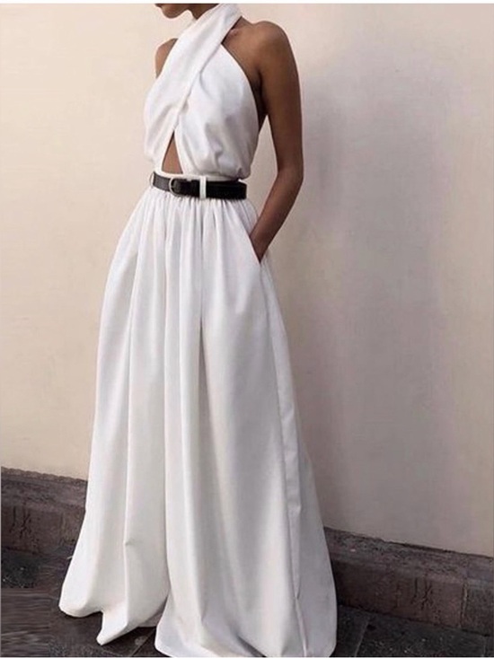 Commense Pants - COMMENSE crisscross backless jumpsuit nwt